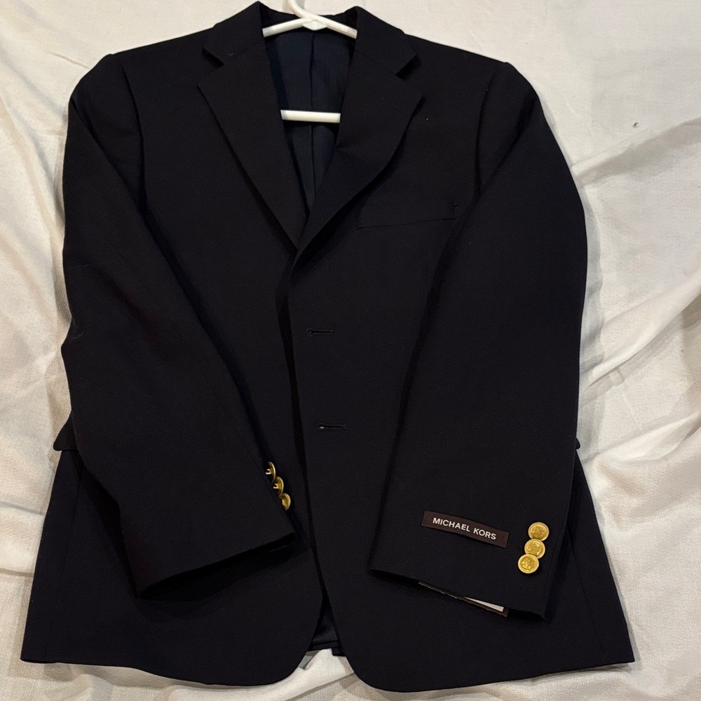 Michael Kors Dark Blue Blazer with Gold Buttons